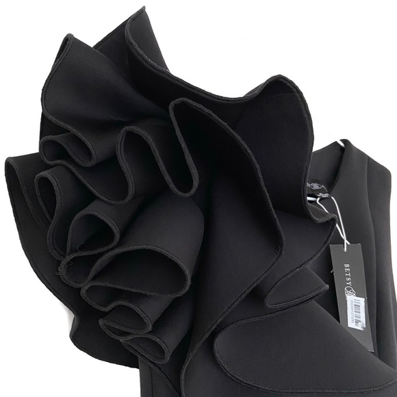 BETSY & ADAM Ruffled Scuba Neoprene Sheath Dress - Picture 5 of 7